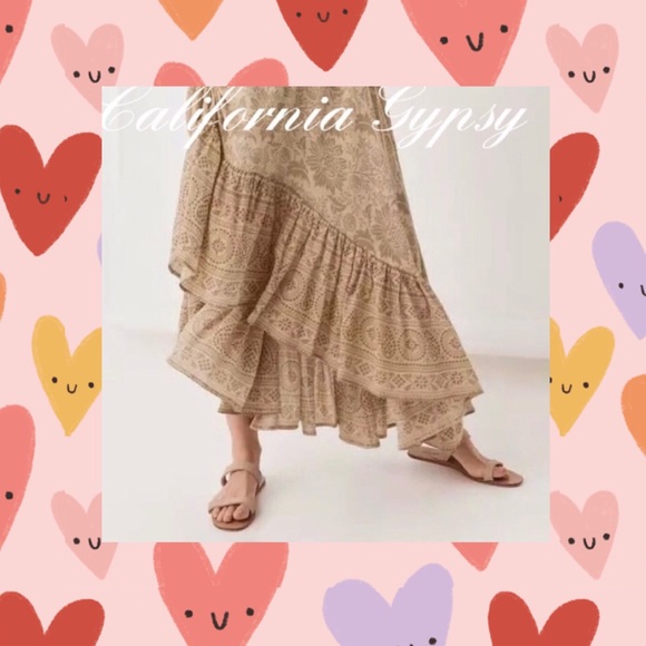 Gypsy Boho Western Ruched Tassel Skirt - Picture 2 of 15